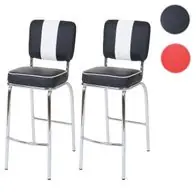Aktuell 2er-Set Barhocker Avellino, Barstuhl, Retro 50er Jahre Design, Kunstleder