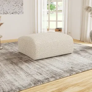 Hocker - Bouclé-Stoff - Weiß - POGNI von Maison Céphy Mega-Angebot