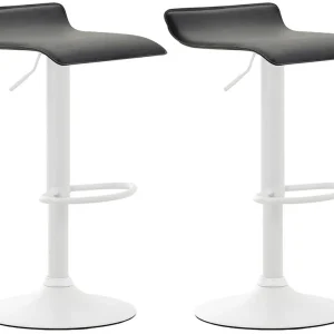 2er Set Barhocker Dyn V2 Kunstleder weiß, schwarz Schneller Versand