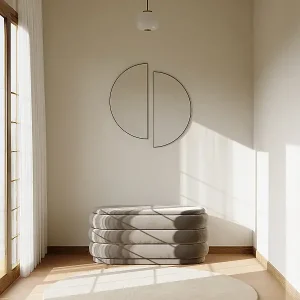 Billig Banktruhe - Bouclé-Stoff - Weiß - ECAMBI