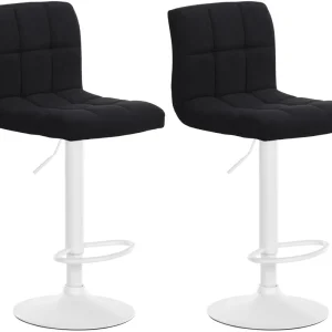 2er Set Barhocker Calma Stoff weiß, schwarz Kracherpreis