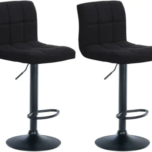2er Set Barhocker Calma Stoff schwarz, schwarz Ausverkauf