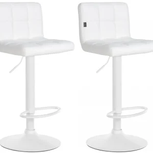 2er Set Barhocker Feni Kunstleder weiß, weiß Schneller Versand