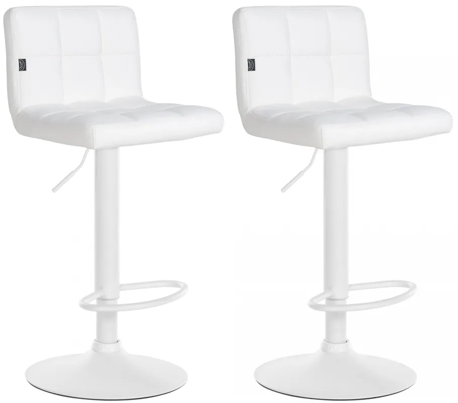 2er Set Barhocker Feni Kunstleder weiß, weiß Schneller Versand