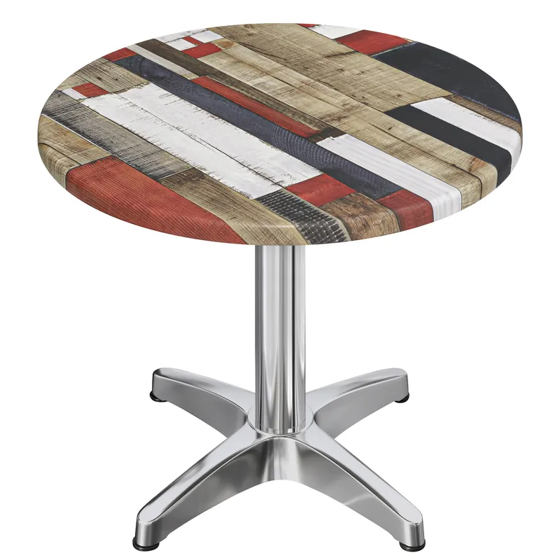 Zertifiziert WBC | Bistro Außen Tisch | Ø:H 60 x 78,5 cm | Vintage Bunt / Aluminium | Rund