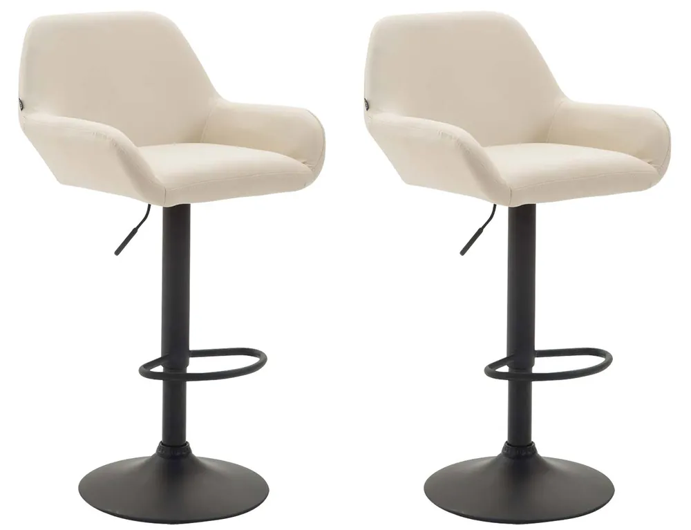 2er Set Barhocker Braga Kunstleder schwarz, creme Neue Ware