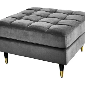 Pouf KOLIRI grau – quadratisches Design aus Samt Direktkauf