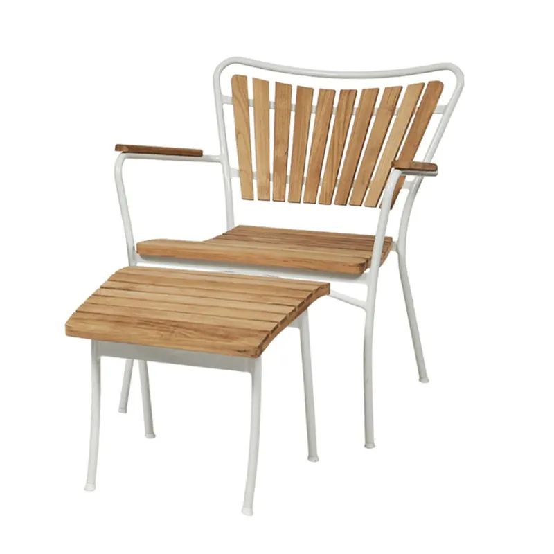 Jetzt Bestellen Mandalay Marguerit Lounge-Set, bestehend aus Sessel und Hocker – Teak/Weiß