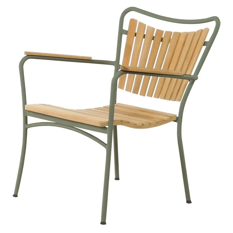 Angebot Mandalay Marguerit Lounge-Sessel, Höhe: 80 cm – Teak/Olivgrün