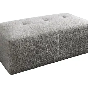 Pouf IMPERIA grau – Klassischer Pouf aus Bouclé-Stoff Günstig