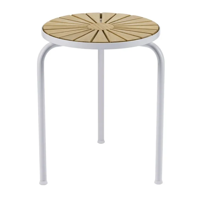 Versand Am Gleichen Tag Mandalay Daisy Hocker Ø: 32 cm - Teak/Weiß