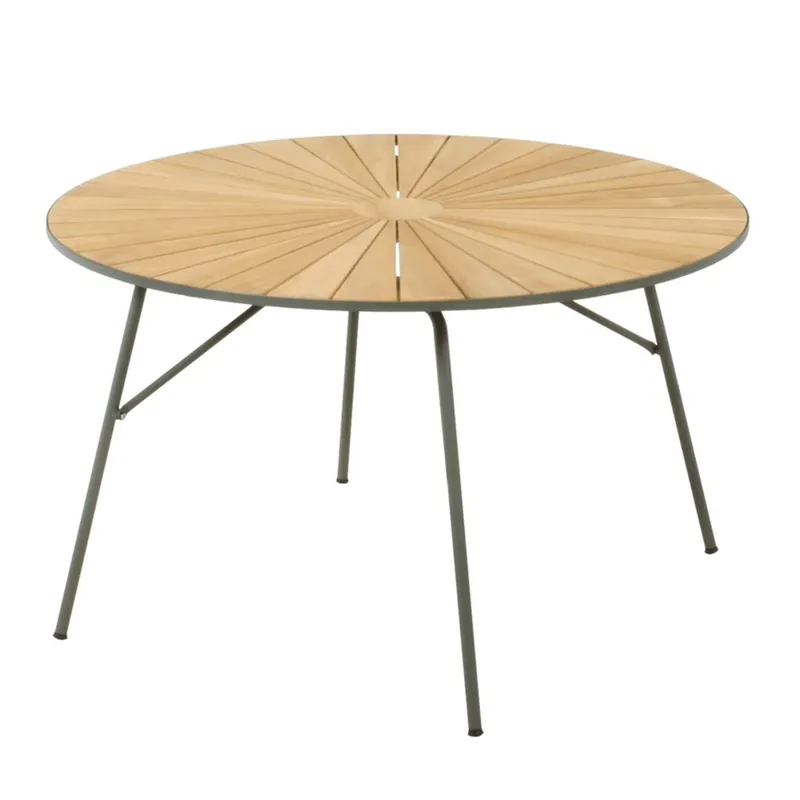Mandalay Marguerit Gartentisch Ø: 120 cm - Teak/Olivgrün Direkt Vom Hersteller