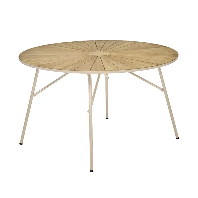 Mandalay Marguerit Gartentisch Ø: 120 cm - Teak/Taupe Preis Gesenkt