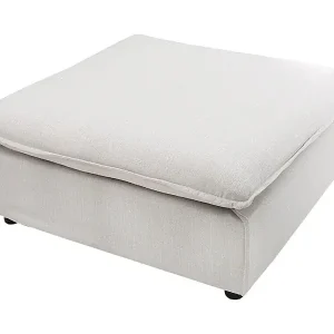 Mega-Angebot Pouf KALIA – Weiß – Mattes Gewebe – Moderner Pouf