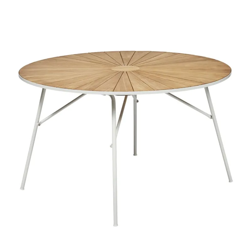 Mandalay Marguerit Gartentisch Ø: 120 cm - Teak/Weiß Zertifiziert
