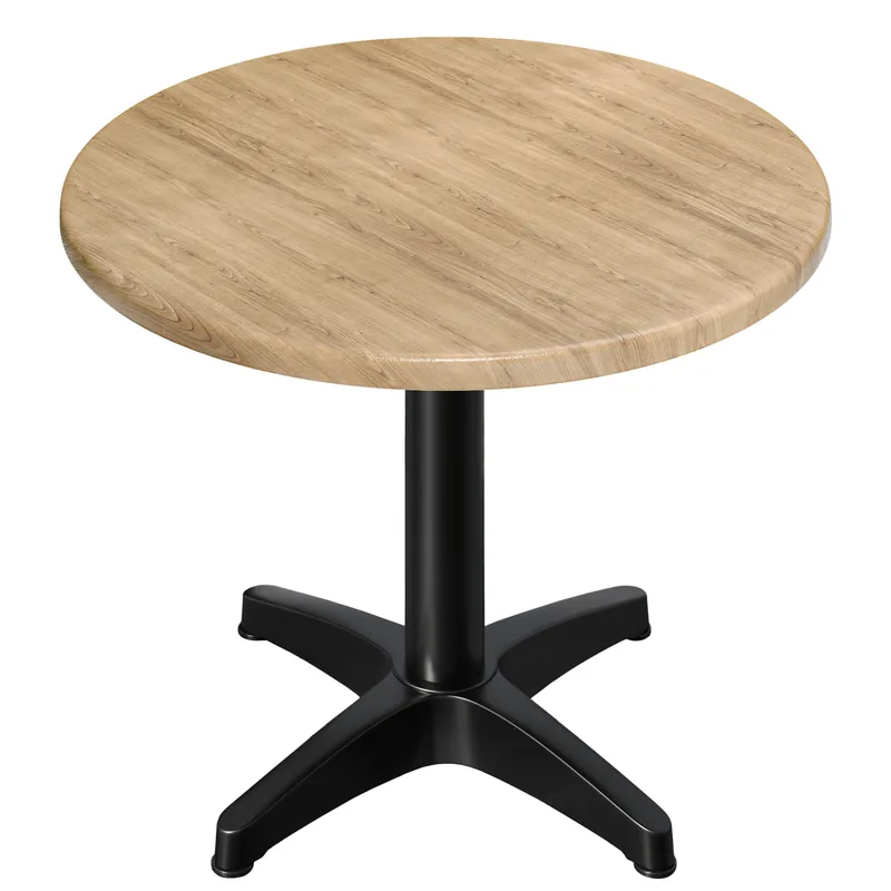 Zertifiziert WBC | Bistro Außen Tisch | Ø:H 70 x 78,5 cm | Eiche / Schwarz | Rund