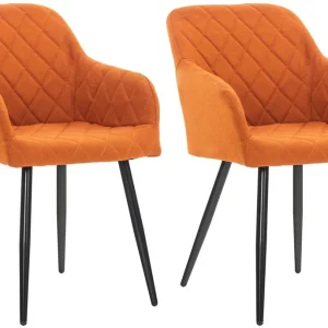 Top-Seller 2er Set Esszimmerstuhl Shila Stoff, orange