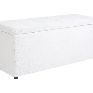 Aufbewahrungshocker OREM Stoff Cremeweiss Direktkauf