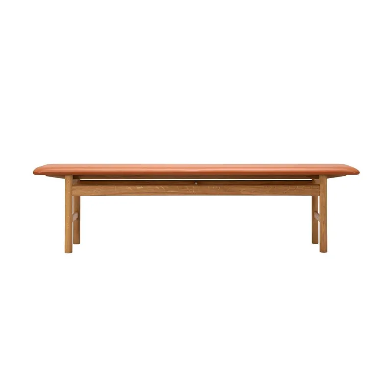 Kostenfreie Lieferung Fredericia Furniture 3172 Mogensen Polsterbank L: 171,5 cm - Cognac Omni Leder/Geölte Eiche