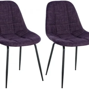 Top-Seller 2er Set Stuhl Tom Stoff, lila