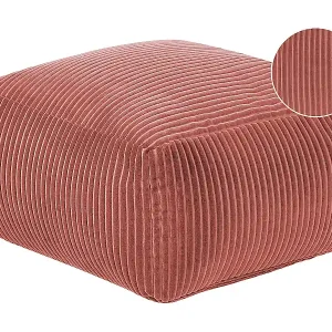 Top-Seller Pouf Sitzpouf Sitzhocker Cord rot 50 x 50 cm Quadrat Modern Skandi Mukki