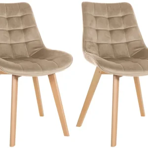 Wochenendangebot 2er Set Stühle Brook Samt, braun