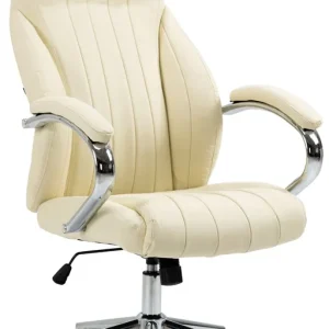 Super-Preis Bürostuhl Wigan Echtleder, creme