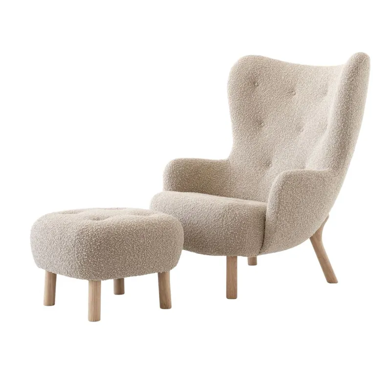 &Tradition Petra VB3 Lounge-Sessel & Pouf - Geölte Eiche/Karakorum 003 Finale Aktion