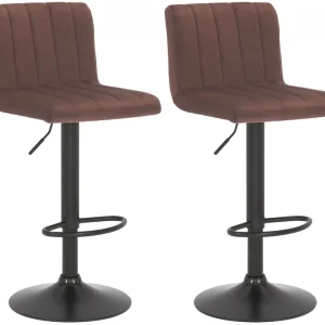 2er Set Barhocker Jamie Samt, braun Preisreduziert