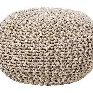 Pouf CONRAD Baumwolle Hellbeige 50 cm 50 cm 35 cm Versand Am Gleichen Tag