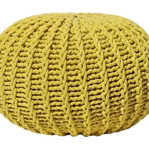 Heißes Angebot Pouf CONRAD Baumwolle Senfgelb 50 cm 50 cm 35 cm