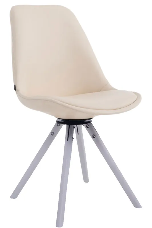 Super-Preis Besucherstuhl Calais Drehbar Weiß Rund, creme