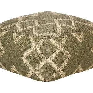 Pouf Jute und Wolle grün / beige quadratisch 50 x 50 x 30 cm orientalisch Gopi Schneller Versand