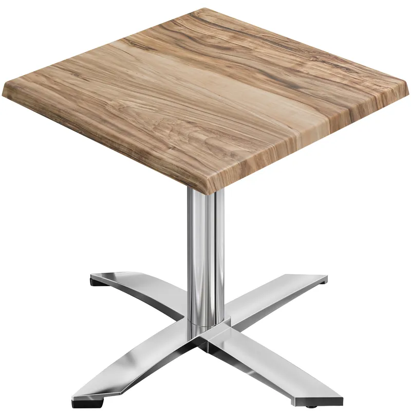 WTG | Bistro Außen Tisch | B: T: H:60 x 60 x 75,5 cm | Sheesham / Aluminium | Quadratisch | Klappbar + Zusatzgewicht Geprüft