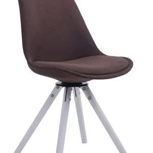 Top-Angebot Besucherstuhl Troyes Drehbar Weiß Stoff Rund, braun