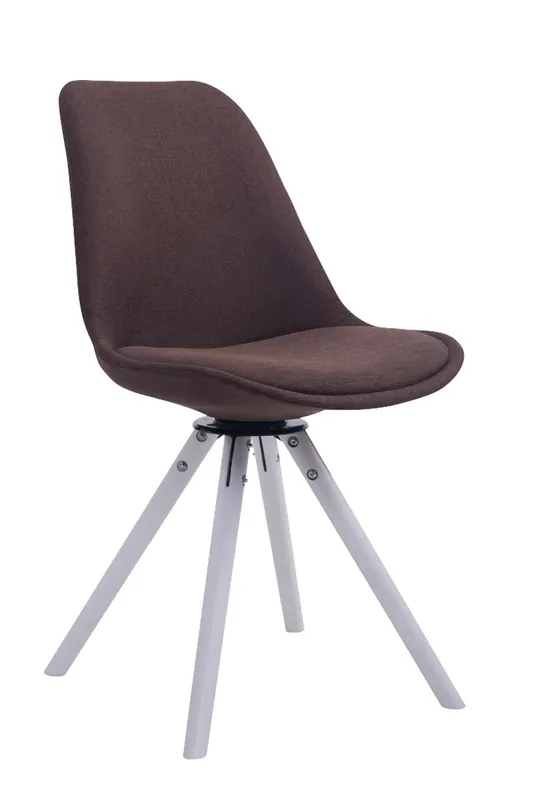 Top-Angebot Besucherstuhl Troyes Drehbar Weiß Stoff Rund, braun