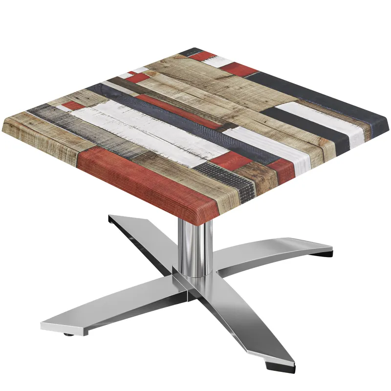 WTG | Jamaika Loungetisch | B: T: H:60 x 60 x 37 cm | Vintage Bunt / Aluminium | Klappbar | Zusatzgewicht Preis Gesenkt