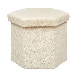 Sechseckiger Pouf mit Locken 40 x 45 cm Kracherpreis