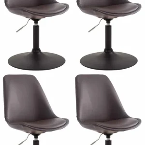 Top-Seller 4er Set Esszimmerstühle Maverick B Kunstleder, braun