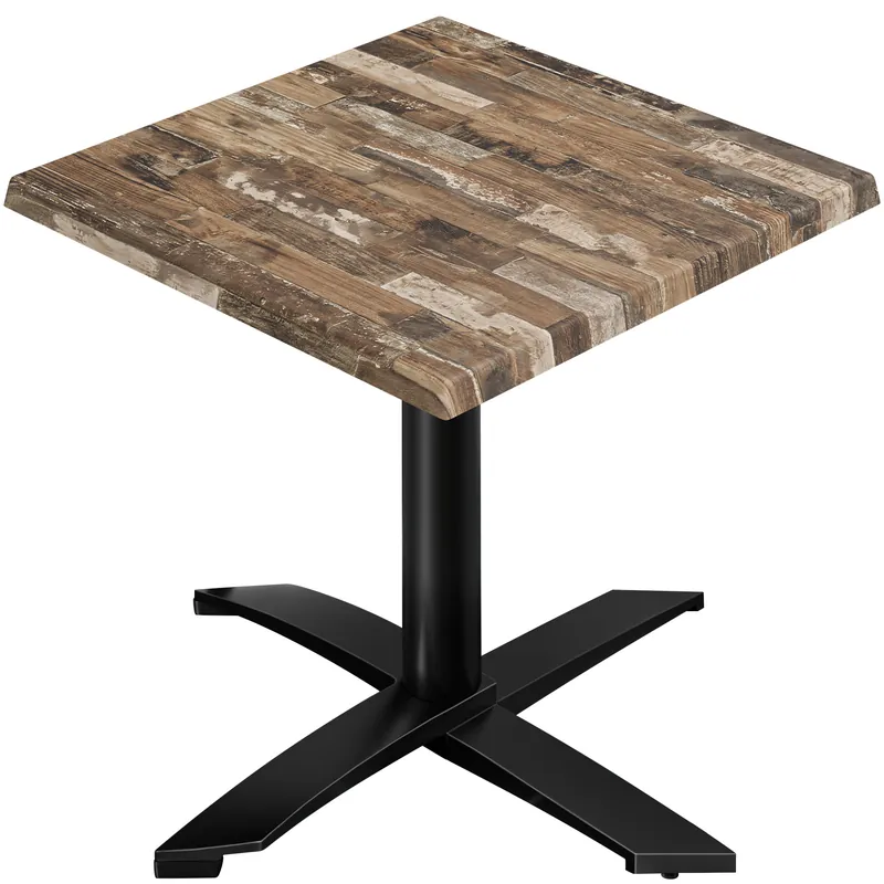 Zertifiziert WTG | Bistro Außen Tisch | B: T: H:60 x 60 x 75,5 cm | Vintage Old / Schwarz | Quadratisch
