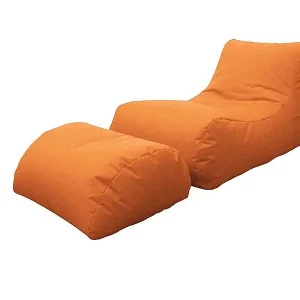 Direktkauf Pouf Alton, Mehrzwecksessel, Sitzsack, Hockerhocker, Made in Italy, 120x80 h60 cm, Orange