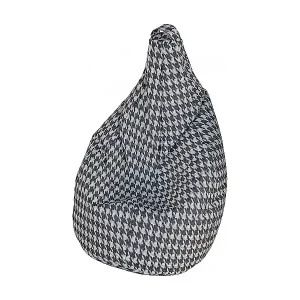 Bestpreis Pouf Maristella, Mehrzwecksessel, Sitzsack, Hockerhocker, Made in Italy, 80x80 h120 cm, Schwarz und WeiÃŸ, GroÃŸer Hahnentritt