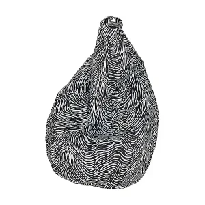 Pouf Maristella, Mehrzwecksessel, Sitzsack, Hockerhocker, Made in Italy, 80x80 h120 cm, Schwarz und Weiß, Zebramuster Kracherpreis