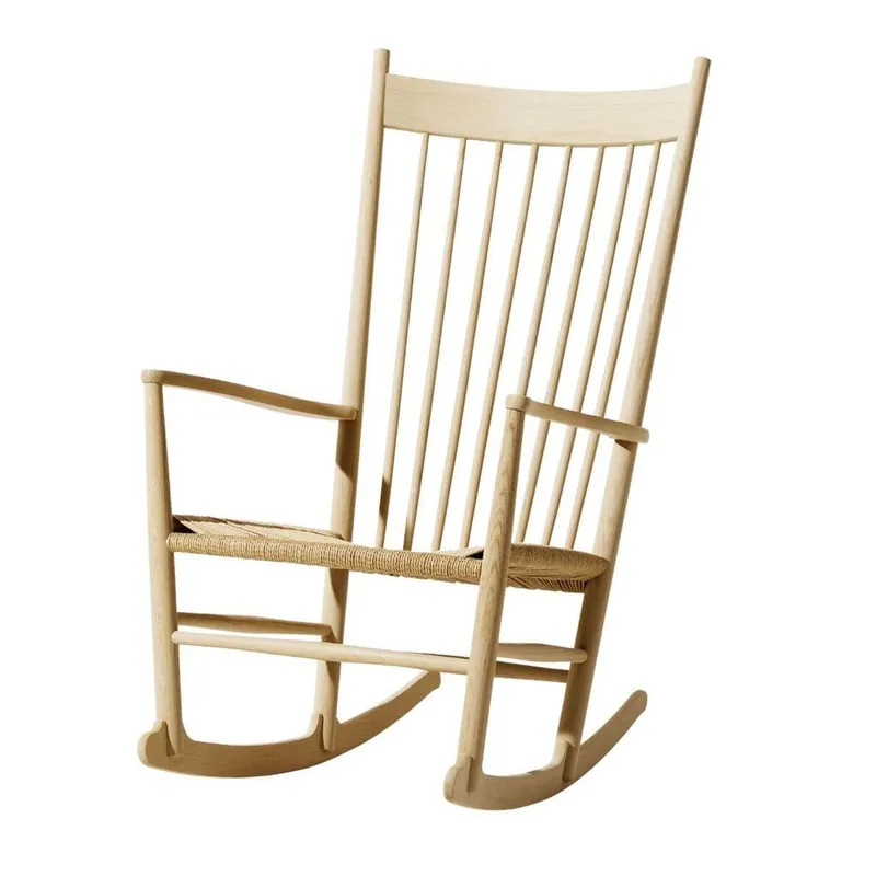 Schneller Versand Fredericia Furniture 16000 J16 Wegner Schaukelstuhl, Höhe: 107 cm – Naturgeflecht/hell geölte Eiche