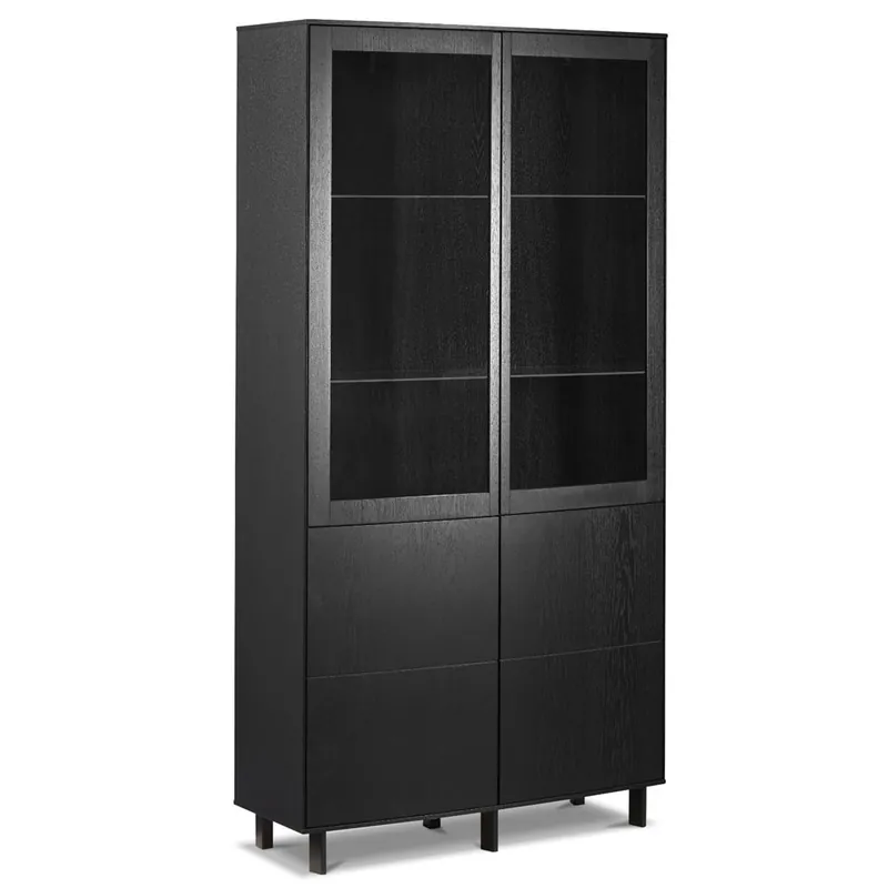 Abverkauf Skovby Vitrine SM410 H: 192 cm – Schwarz lackierte Eiche