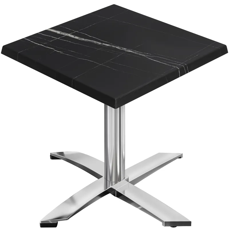 WTG | Bistro Außen Tisch | B: T: H:70 x 70 x 75,5 cm | Schwarz Marmor / Aluminium | Quadratisch Angebot