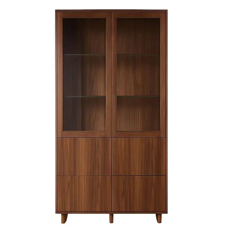 Super-Preis Skovby Vitrine SM410 H: 192 cm – Lackiertes Walnussholz