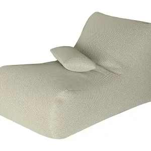 Zertifiziert Pouf Міhck, Mehrzwecksessel, Sitzsack, Hockerhocker, Made in Italy, 70x120 h65 cm, Beige