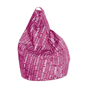 Begrenztes Angebot Pouf Marisa, Mehrzwecksessel, Sitzsack, Hockerhocker, Made in Italy, 80x80 h120 cm, Rosa und WeiÃŸ