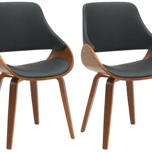 Super-Preis 2er Set Esszimmerstuhl Vangale, walnuss/schwarz